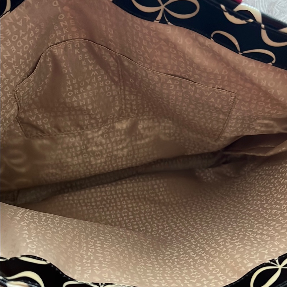 SOLD- Kate Spade Black and White Tote Bag with Signature Design - Picture 5 of 5
